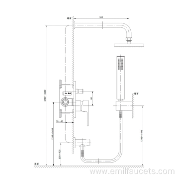 Bathroom wall mounted shower faucets mixer set